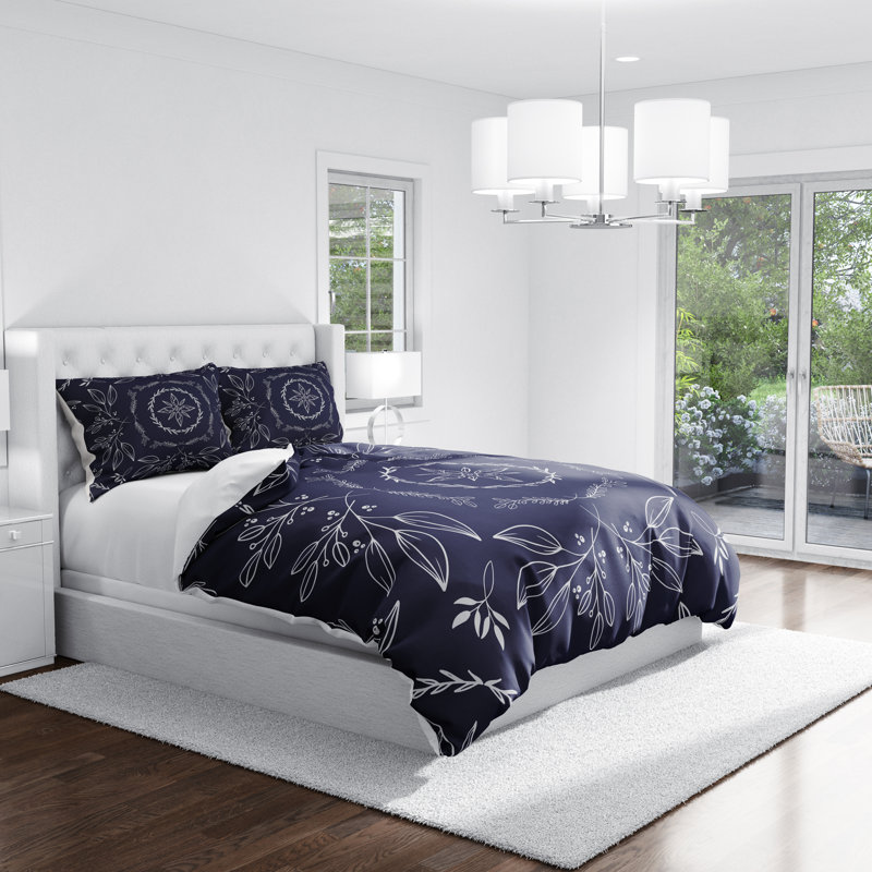  Ensemble de housse de couette Leaf, Housse de couette très grand + 2 taies décoratives