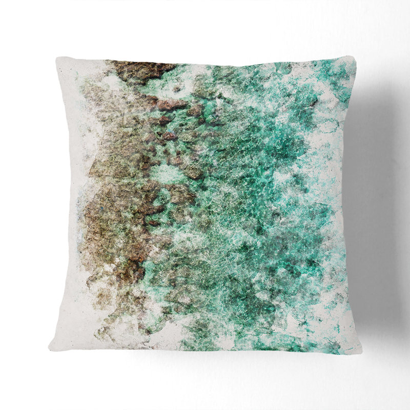 Ocean and the Beach in the Maldives Watercolour Cushion with Filling, 55cm H x 55cm W x 20cm D, Stone
