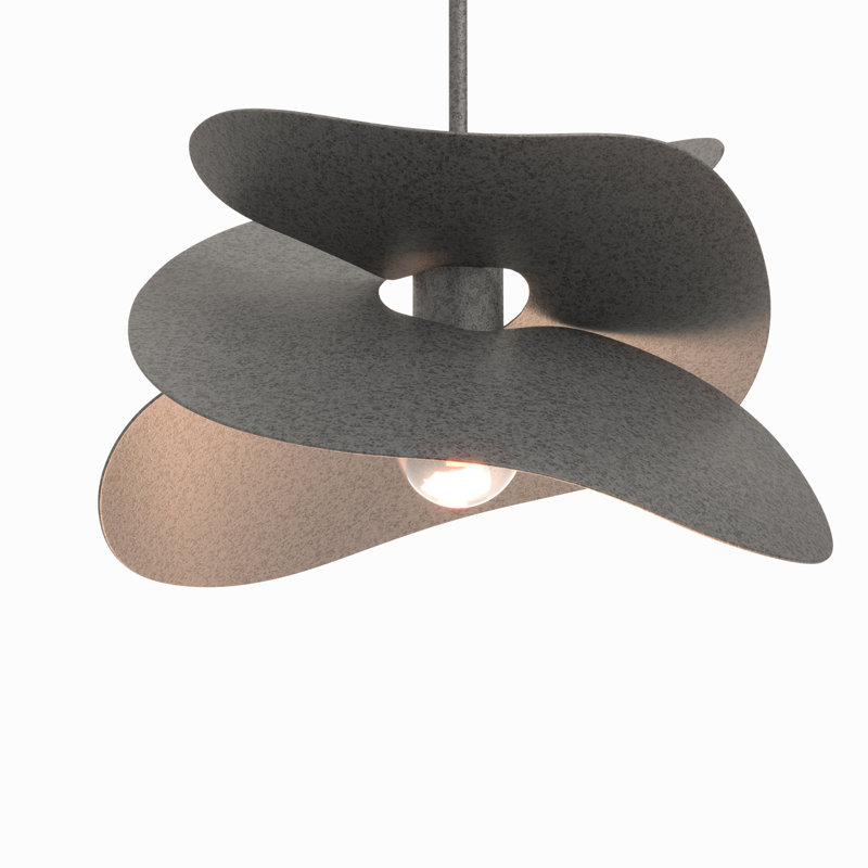 Hibiscus 1 - Light Unique/Statement Geometric Pendant, Natural Iron