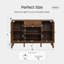119cm Walnut Sideboard with Fluted Doors and Drawer
