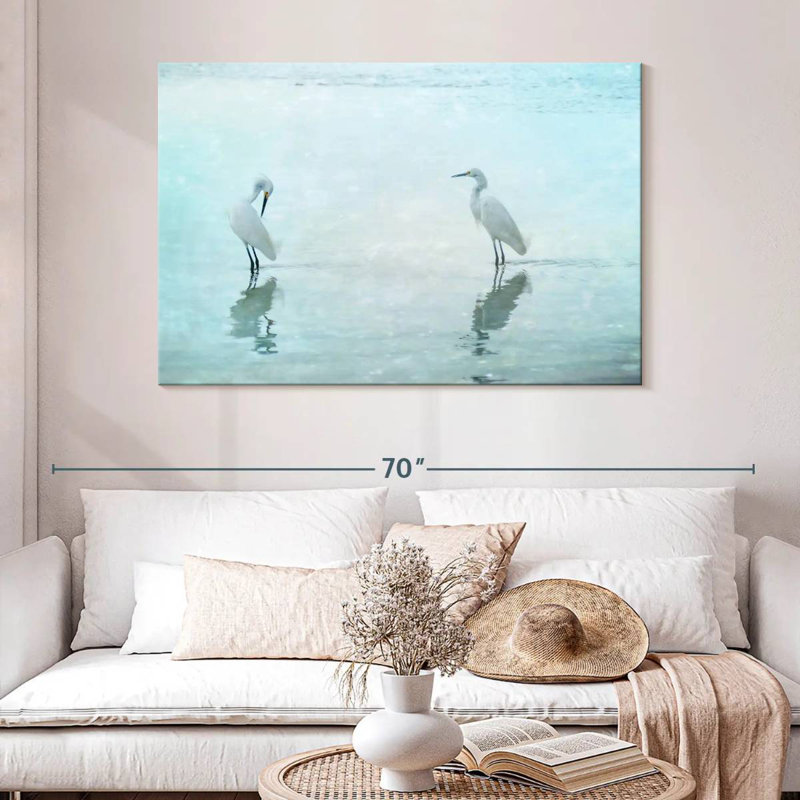 White Cranes, 32" H x 48" W