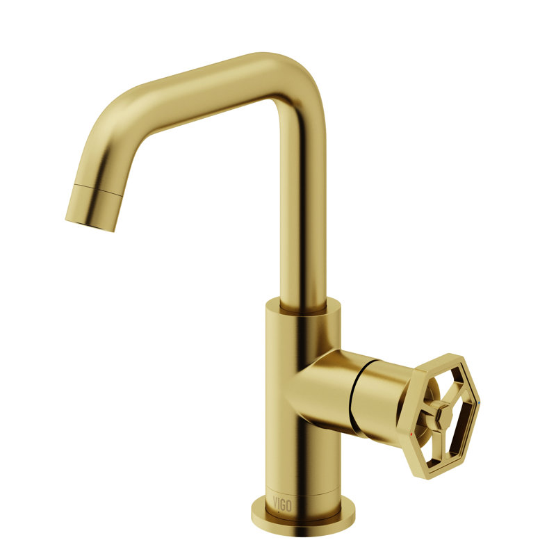 Ruxton 9" H Single Handle Single Hole Bathroom Faucet, Matte Brushed Gold