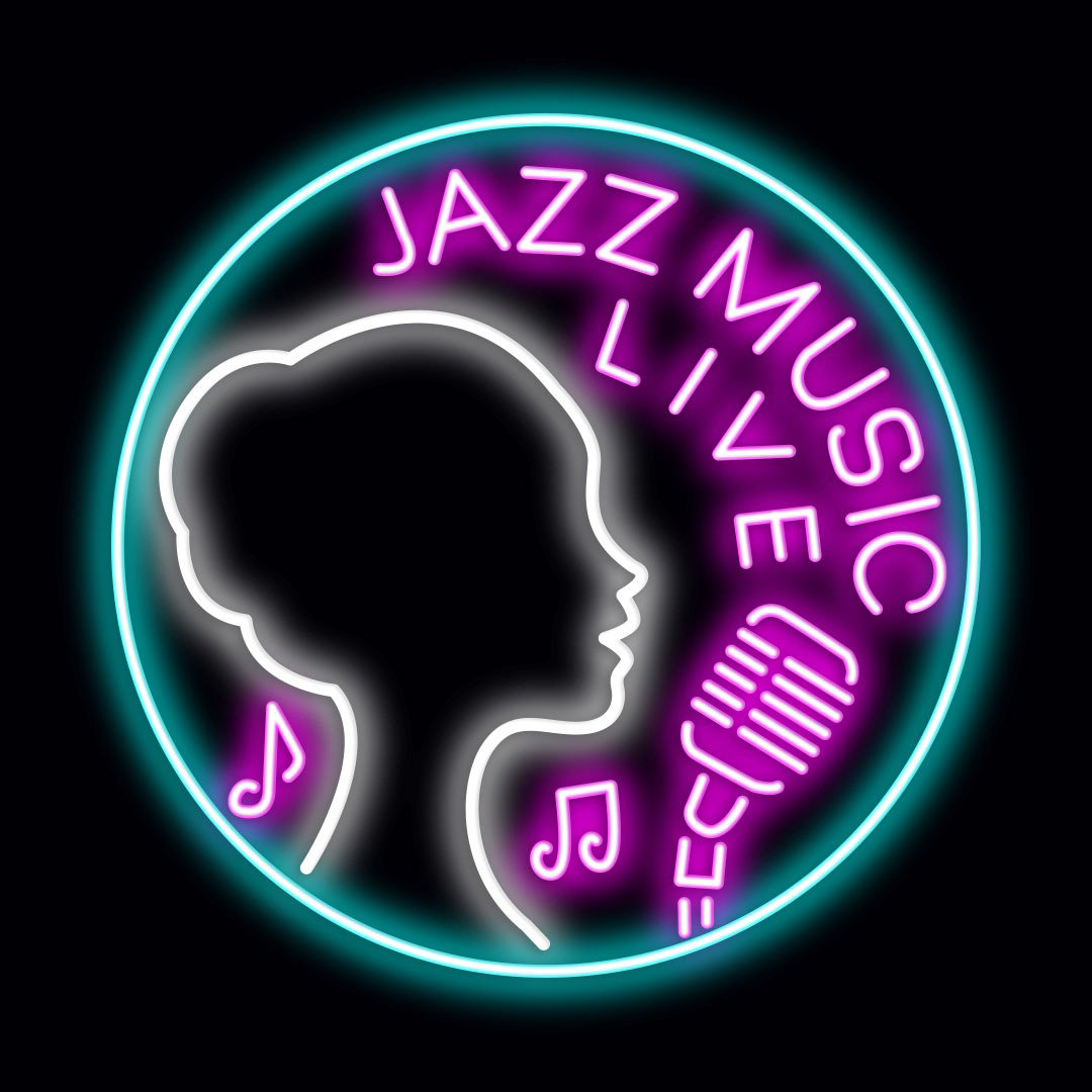 Neon Sign Jazz Music Live Wall Décor