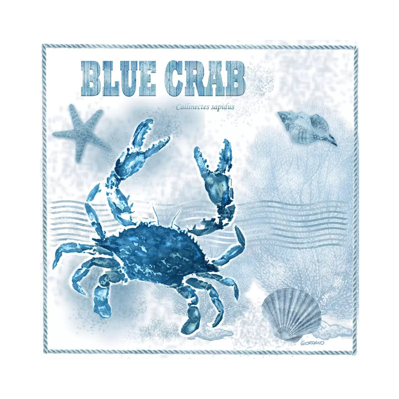 Blue Crab 1 Piece Wrapped Canvas Wall Art, 30.48cm H x 30.48cm W