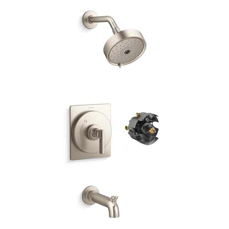 Ensemble de baignoire et douche Castia par Studio Mcgee 2,5 gallons par minute, Nickel brossé