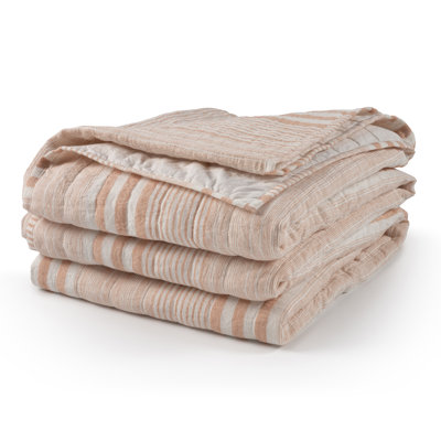 Carolina Coral Stripe Quilt