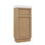 Meuble-lavabo compact de 15,75 pouces avec une armoire réversible en résine, une tablette réglable et une porte à ouverture par pression
