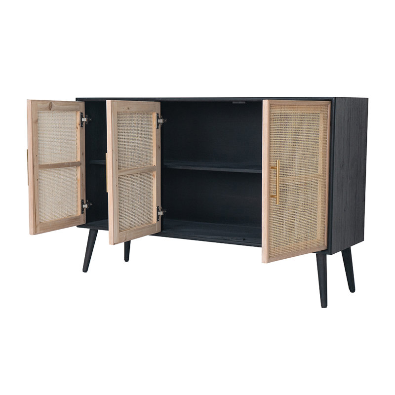 Meuble télé pour téléviseur de 50 po ou moins Jolene, Noir/naturel