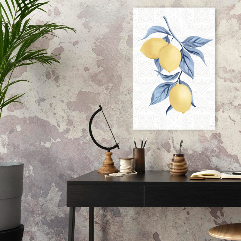 Art contemporain arbre branche de citron, H 24 po x l 16 po