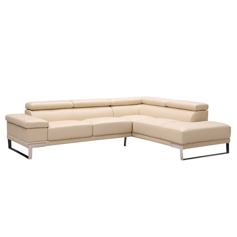 Baxter LHF Beige, Beige Genuine Leather, Right Hand Facing