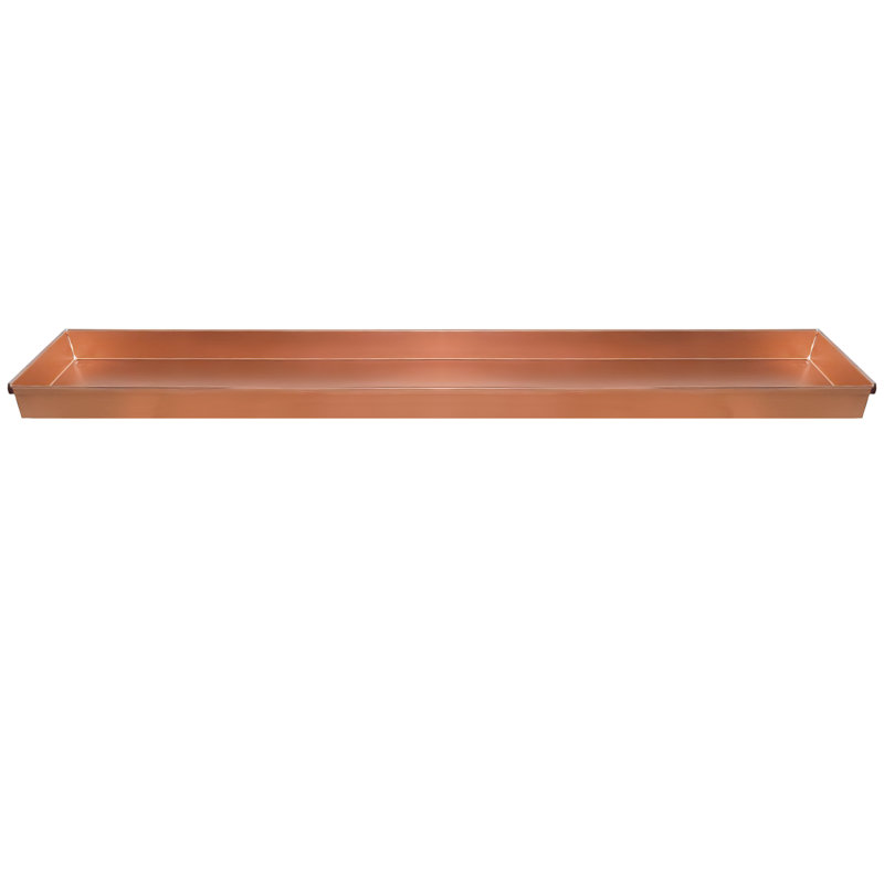  Planter Tray - 29 Inch Rectangular Trim Edge Copper Stainless Steel Windowsill Plant Tray