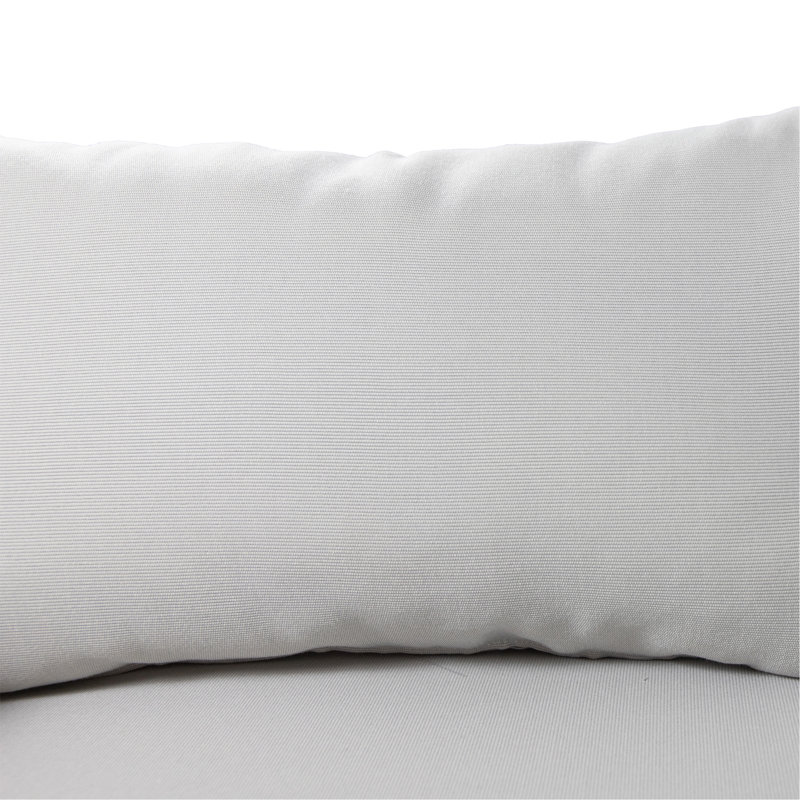 Lit de jour d'extérieur en bois d'acacia avec coussin 3 places, Blanc, Teck