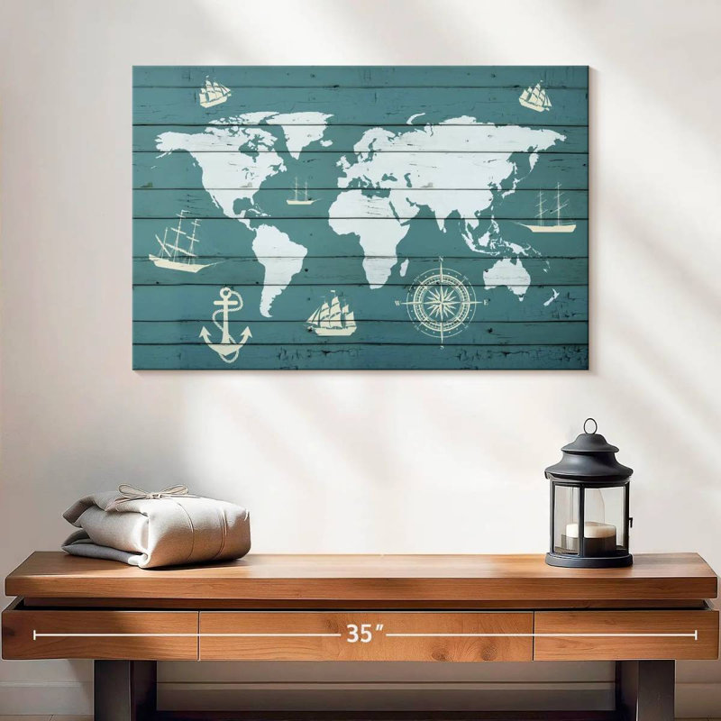 Aletra World Map, 16" H x 24" W