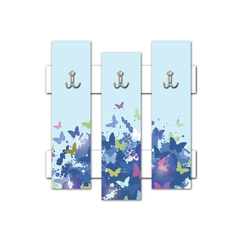 Portemanteaux mural bleu / rose Eliska