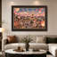 «Illuminated Eiffel Tower and Pink Lanterns Over Paris City», art mural sur toile-195133859