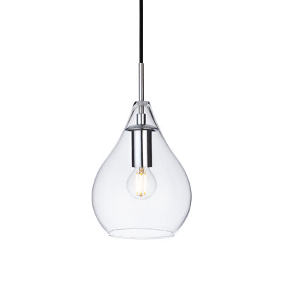 Omar 1 - Light Chrome Teardrop Pendant