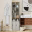 72 po de hauteur, armoire de rangement mince de 72 po, armoire de salle de bain autoportante étroite à 6 niveaux avec 1 porte et 2 tablettes réglables, étagères de rangement pour bibliothèque, armoire de rangement pour CD, DVD, blanc antique
