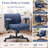 26" Wide Teddy Velvet Criss Cross Office Chair with Wheels, Cross-Legged Desk Chair with Flip-Up Height Adjustable Arms, Lumbar Support, Swivel Vanity Chair for Home Office, Bedroom, Study, 350 lbs-1909675318