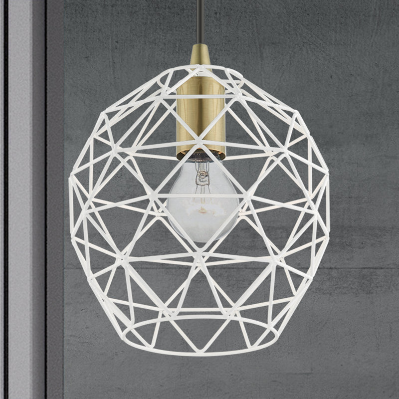 Luminaire suspendu simple à 1 lumière Lucilo, Blanc