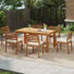Delania 7-piece Outdoor Dining Set With Solid Wood Table