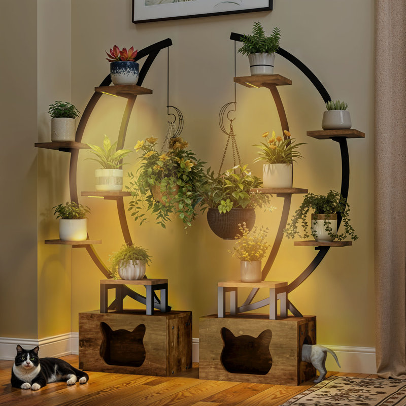 Étagère à plantes à 6 niveaux avec lumières de culture à spectre complet, support intérieur vertical avec rangement