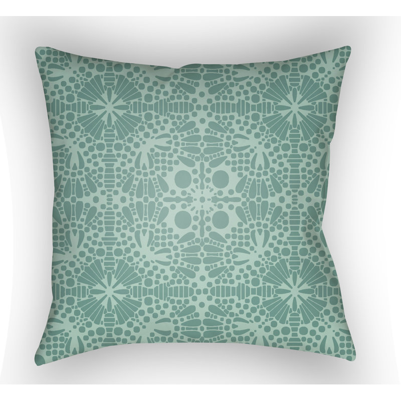Laser Cut Outdoor Throw Pillow, 18" H x 18" W x 4" D, Black