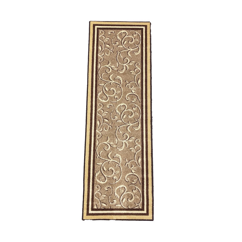 Faasulu Synthetic Water Resistant Non-Skid Kitchen Mat, Runner 1.11" x 7', Beige