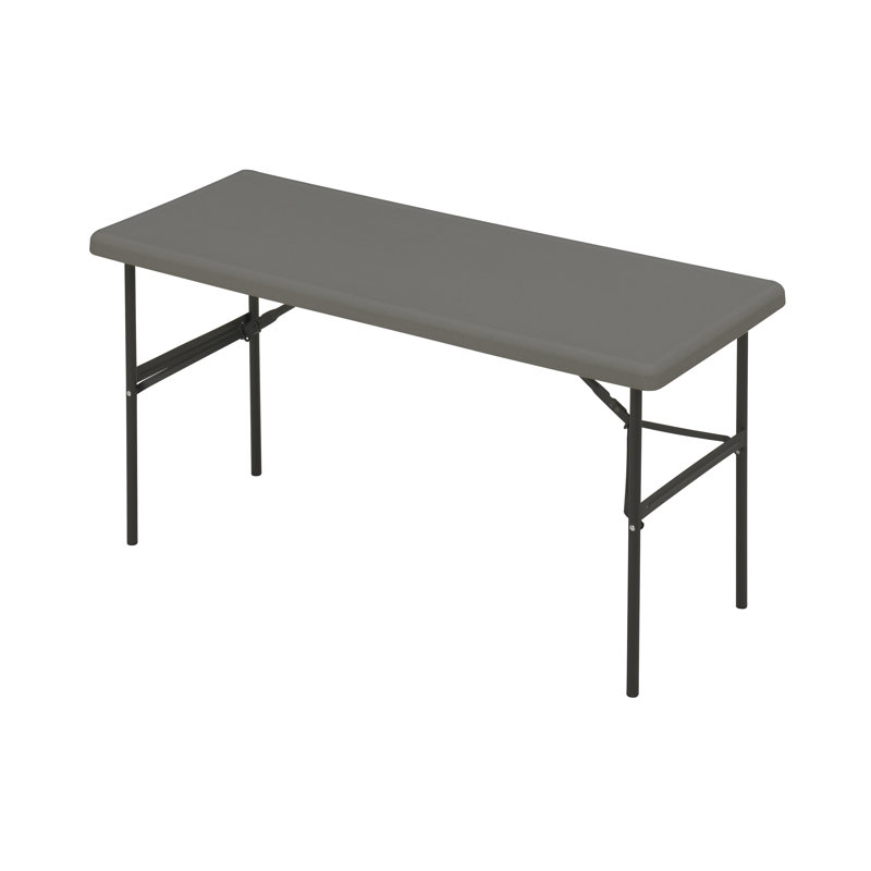 Gray 18"x60" Resin Folding Table with Steel Legs