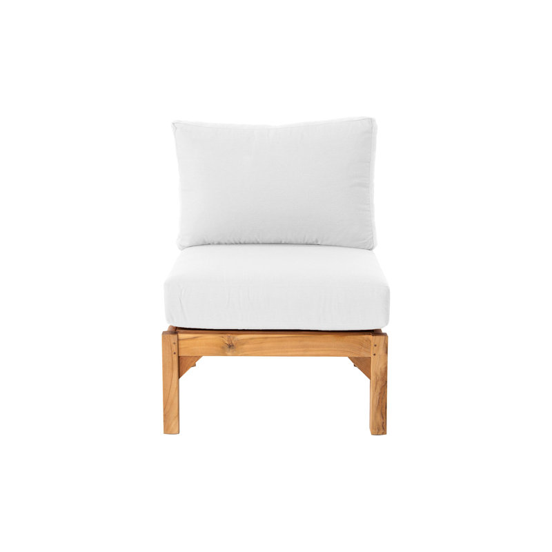 Fauteuil club d'extérieur en teck Huntington, Blanc