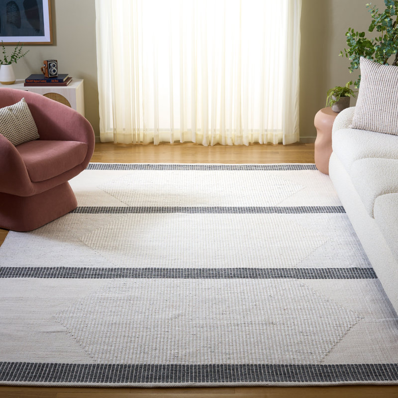 Kilim Hand Woven Recycled P.E.T. Geometric Indoor Rug, Rectangle 8' x 10'
