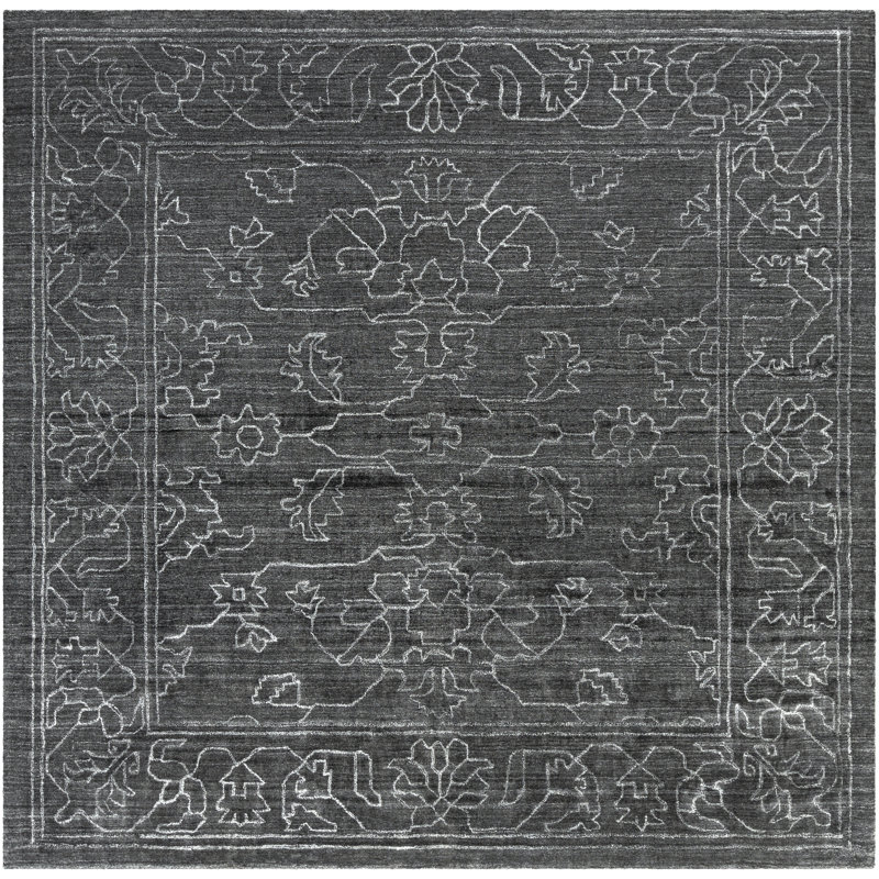 Malonne Viscose Oriental Indoor Rug, Square 8'