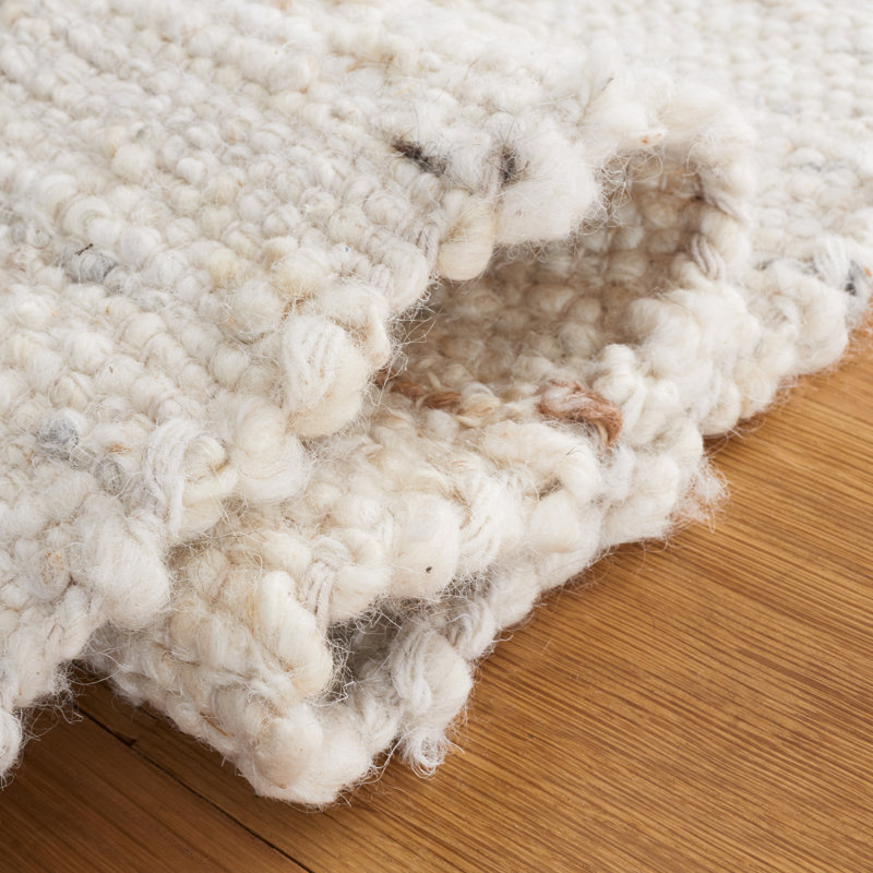 Blairsville Ivory Wool Flat Woven by Hand, Round 4'