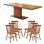 Solid wood ash dining table set