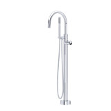 Eclissi Single Hole Floor Mount Tub Filler Trim with C-Spout