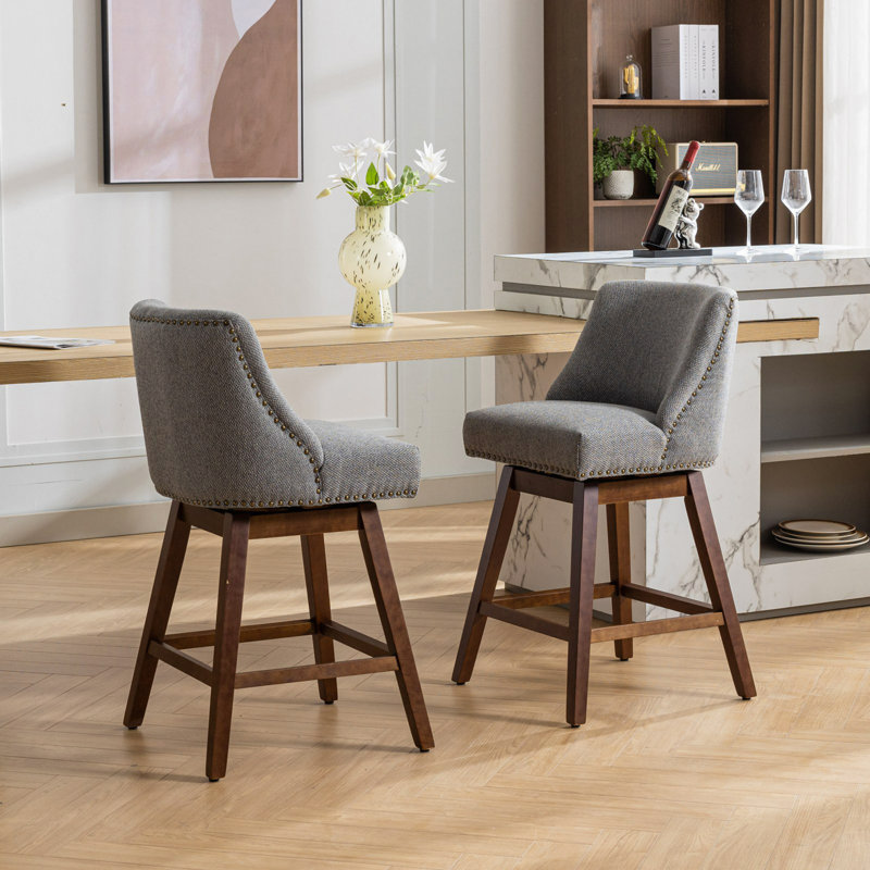 Ensemble de 2 tabourets de bar pivotants à hauteur de comptoir, siège de 26 po de hauteur