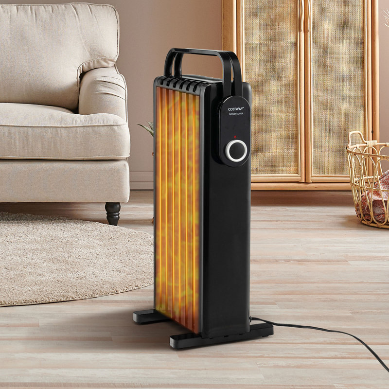 Belfry Heating Fontenot 1500 BTU Electric Radiator Space Heater with Adjustable Thermostat, Black