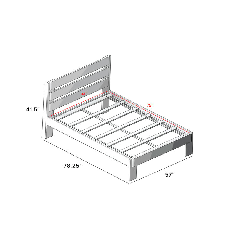  Lit plateforme en bois massif Cyprian Kids, Blanc délavé, Double