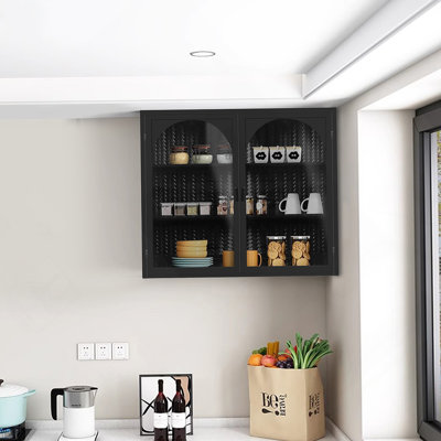 Armoire murale moderne à deux portes avec rangement à trois niveaux