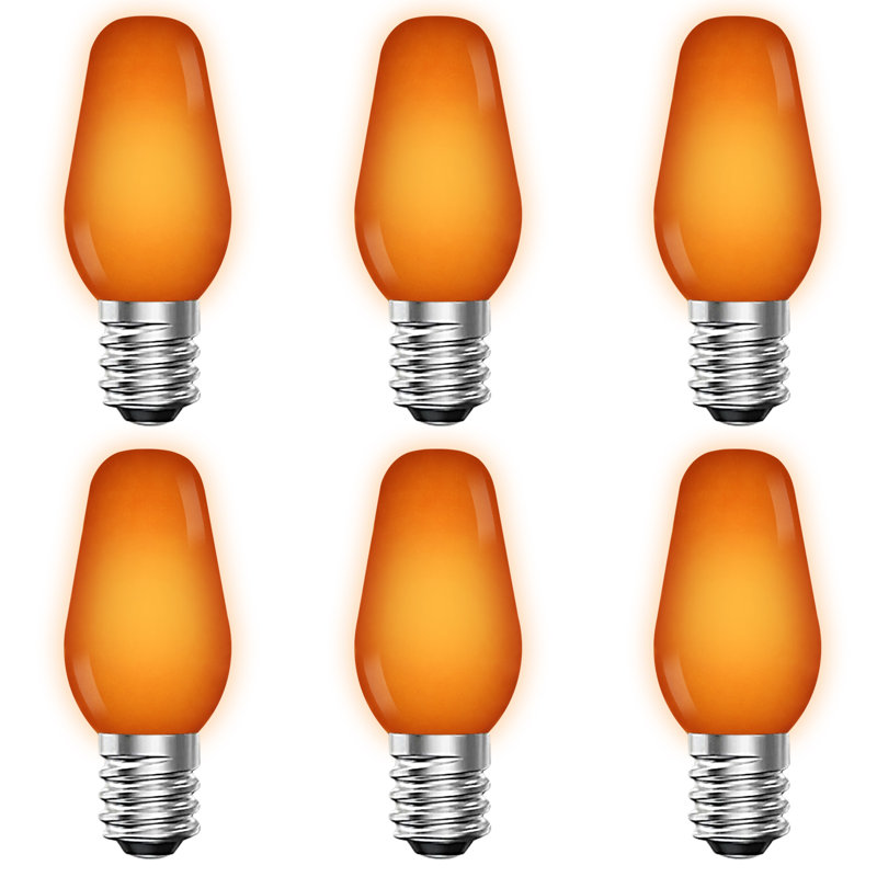 0.5 W C7 E12/Candelabra LED Bulb, Orange