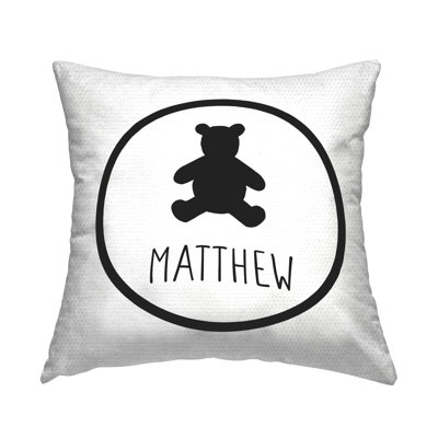 Coussin décoratif d'extérieur Toy Bear in Circle par Daphne Polselli