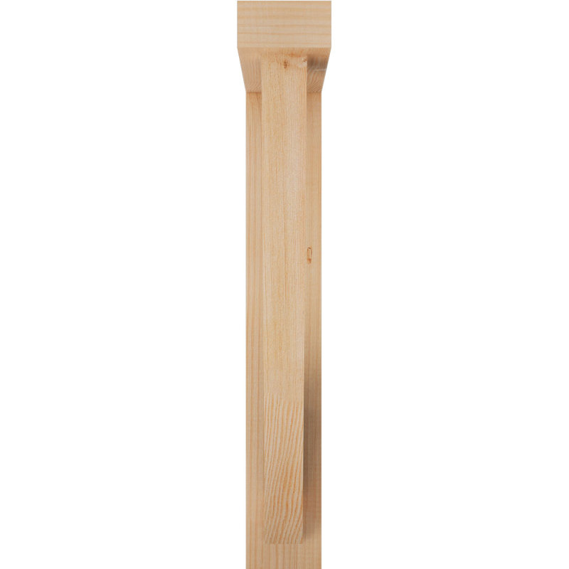 Traditional Block Bracket w/ Offset Brace, 28 x 20, 4"W Douglas Fir (Rough Sawn)