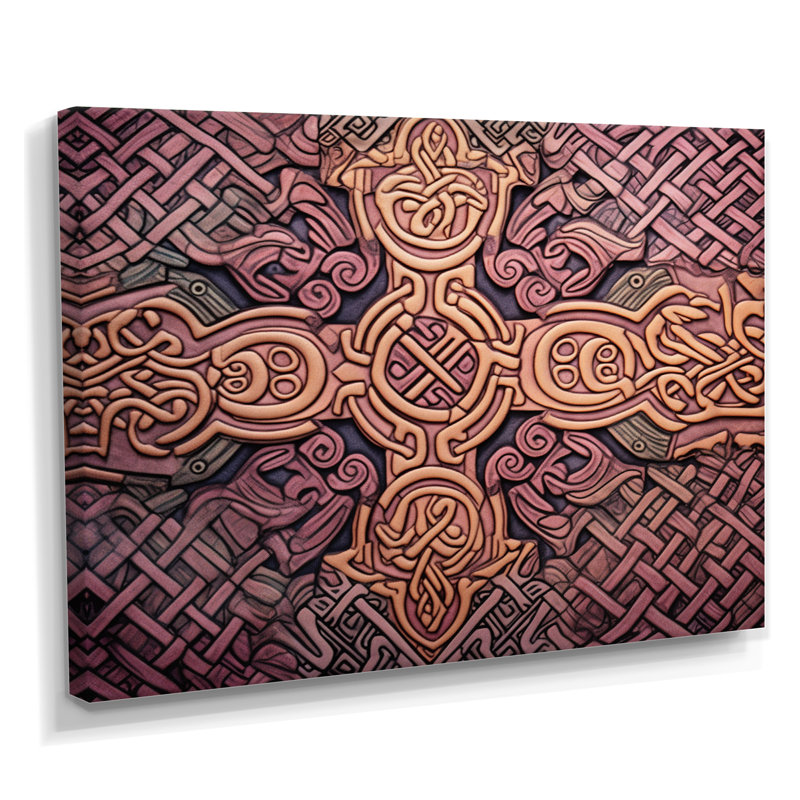 Décoration murale géométrique Celtic, H 12 po x l 20 po x P 1 po, Toile tendue
