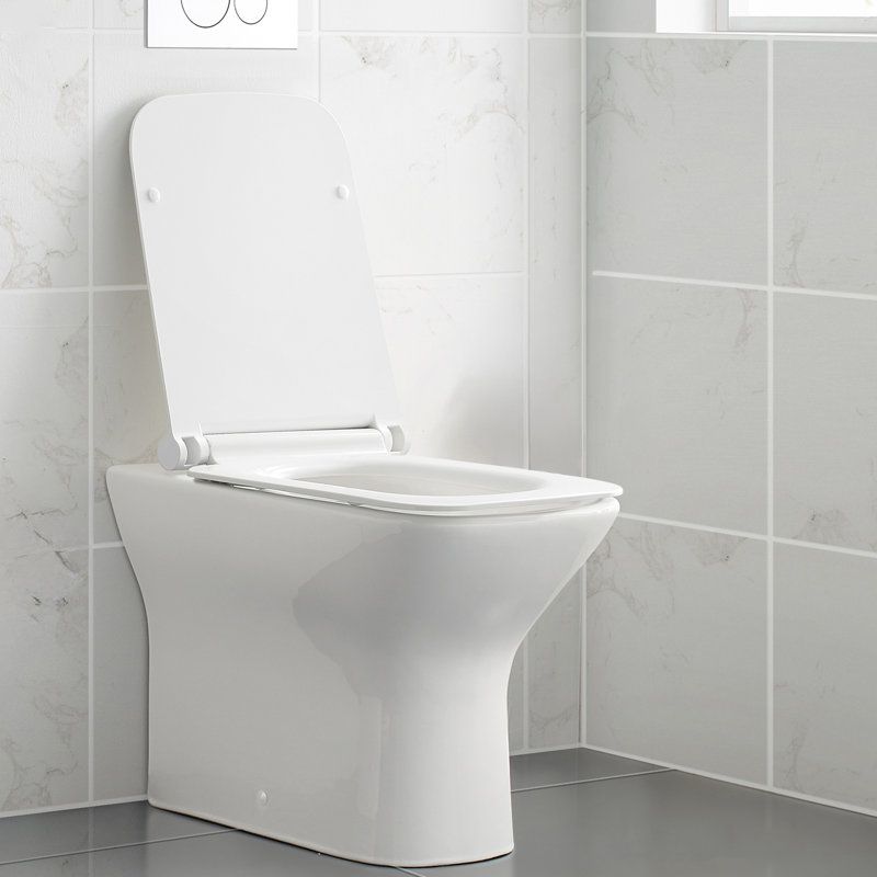 Carre Back-To-Wall Square Toilet Bowl, Glossy White