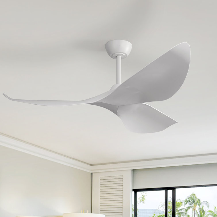 52" 3 -ABS-Blade White Propeller Modern Ceiling Fans with Remote Control