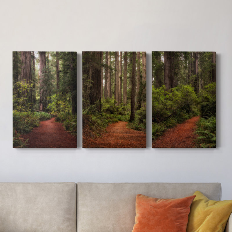 «Forest Path I», ensemble de 3 toiles tendues, H 27 po x l 48 po x P 1 po