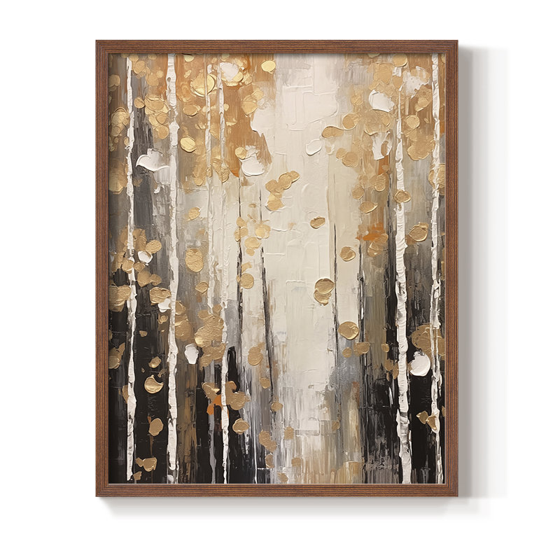 Impression encadrée FLORAL Series DCCXIX - bois massif, H 15 po x l 12 po, Noyer