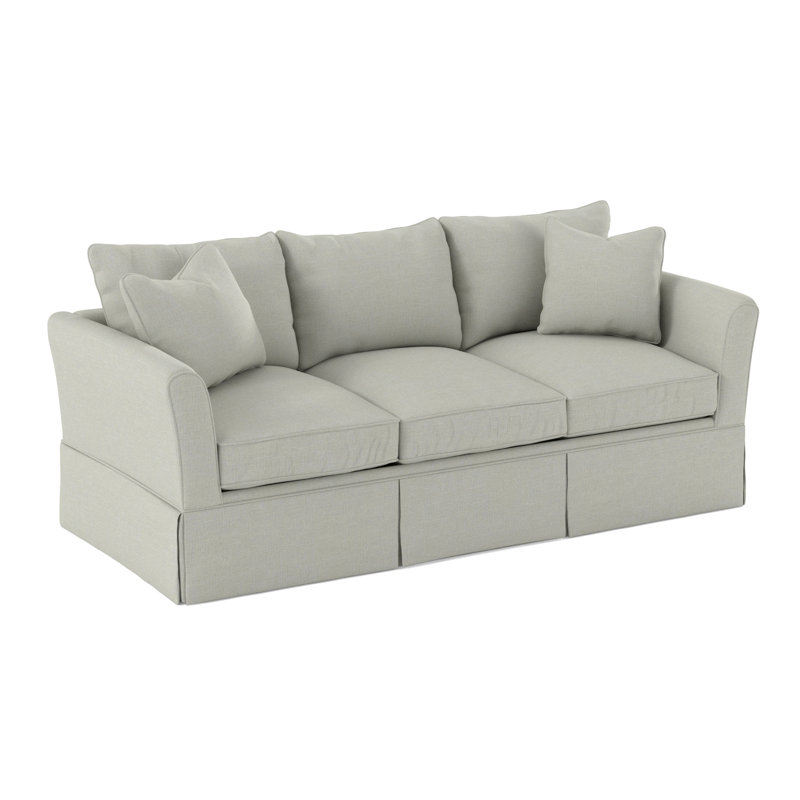 Shelby Upholstered 82'' Sofa, Drusky Moonglow Sustain® Basketweave