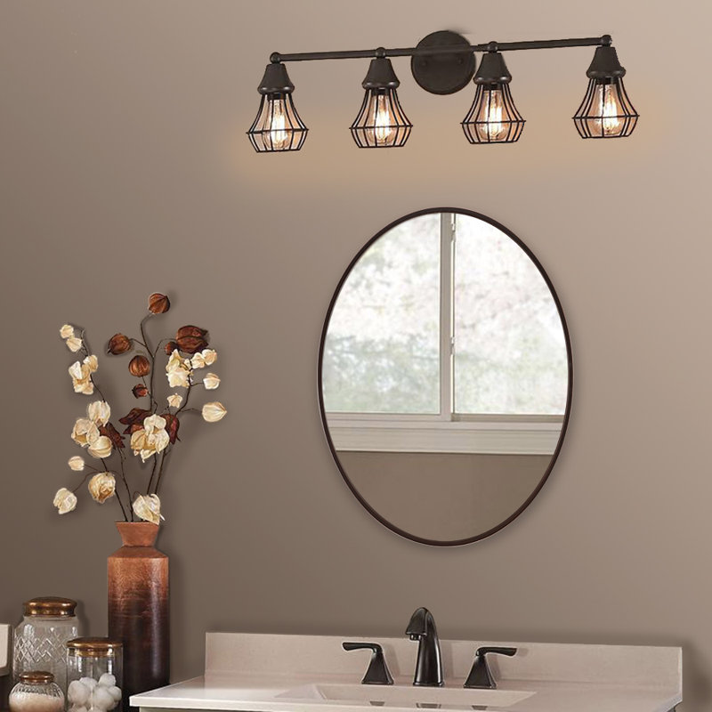 Miroir d'appoint Bugarin, H 24,62 po x l 36,62 po, Cerise noir