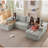 Boneless Cloud Modular Sectional Couch for Living Room, Large U-Shaped Floor Sofa Set with 6 Pillows, 144.9x69.7 Fluffy Deep-Seat Comfy Corduroy Sofa with Left & Right Chaise Lounges, No Assembly-928168361
