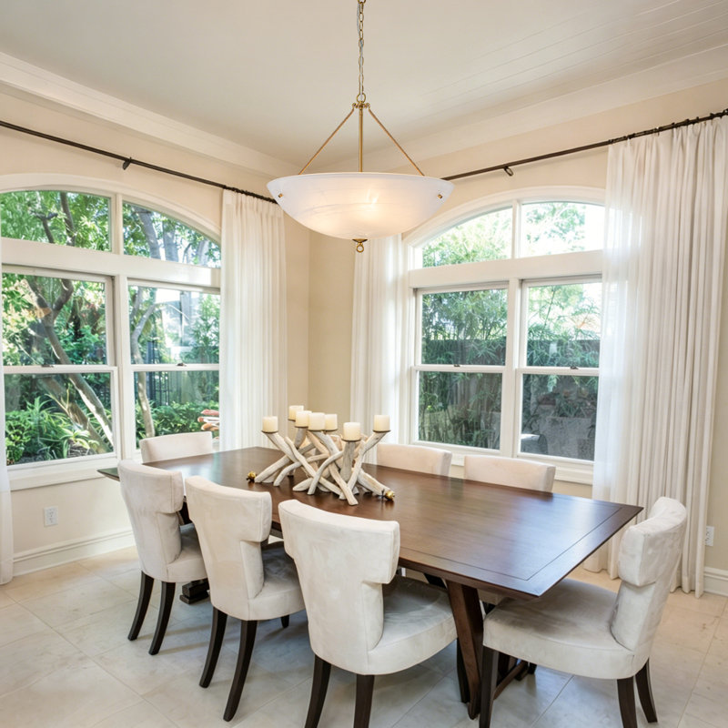 4-Light Alabaster Glass Chandelier